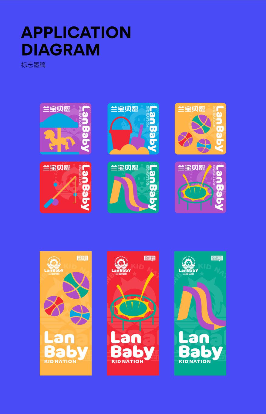 兰宝贝儿童王国品牌标志VI设计平面效果图(图5)