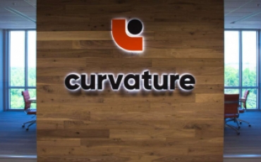 curvature公司前台背发光字logo背景墙