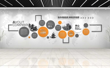 广州公司简约文化墙设计创意效果图片赏析