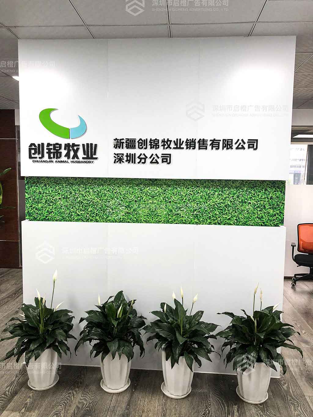 新疆创锦牧业广州分公司前台背景墙升级改造效果图(图5)